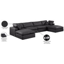  Manufacturer Color_Black -- Meridian Comfy Leather Look 6 pc Sectional IMAGE 11
