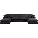  Manufacturer Color_Black -- Meridian Comfy Leather Look 6 pc Sectional IMAGE 4