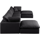  Manufacturer Color_Black -- Meridian Comfy Leather Look 6 pc Sectional IMAGE 5