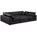  Manufacturer Color_Black -- Meridian Comfy Leather Look 6 pc Sectional IMAGE 1