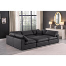  Manufacturer Color_Black -- Meridian Comfy Leather Look 6 pc Sectional IMAGE 2