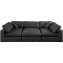 Meridian Comfy Black Vegan Leather Modular Sectional IMAGE 4