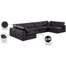  Manufacturer Color_Black -- Meridian Comfy Leather Look 6 pc Sectional IMAGE 11