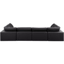  Manufacturer Color_Black -- Meridian Comfy Leather Look 6 pc Sectional IMAGE 3