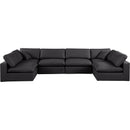  Manufacturer Color_Black -- Meridian Comfy Leather Look 6 pc Sectional IMAGE 4