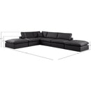  Manufacturer Color_Black -- Meridian Comfy Leather Look 6 pc Sectional IMAGE 10