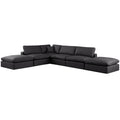  Manufacturer Color_Black -- Meridian Comfy Leather Look 6 pc Sectional IMAGE 1