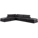  Manufacturer Color_Black -- Meridian Comfy Leather Look 6 pc Sectional IMAGE 1