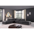  Manufacturer Color_Black -- Meridian Comfy Leather Look 6 pc Sectional IMAGE 2