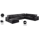  Manufacturer Color_Black -- Meridian Comfy Leather Look 7 pc Sectional IMAGE 11