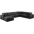  Manufacturer Color_Black -- Meridian Comfy Leather Look 7 pc Sectional IMAGE 1