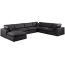  Manufacturer Color_Black -- Meridian Comfy Leather Look 7 pc Sectional IMAGE 1