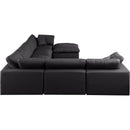  Manufacturer Color_Black -- Meridian Comfy Leather Look 7 pc Sectional IMAGE 5