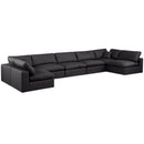  Manufacturer Color_Black -- Meridian Comfy Leather Look 7 pc Sectional IMAGE 1
