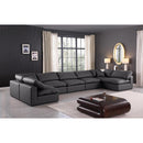  Manufacturer Color_Black -- Meridian Comfy Leather Look 7 pc Sectional IMAGE 2