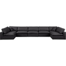  Manufacturer Color_Black -- Meridian Comfy Leather Look 7 pc Sectional IMAGE 4