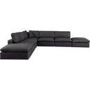 Manufacturer Color_Black -- Meridian Comfy Leather Look 7 pc Sectional IMAGE 4