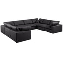 Manufacturer Color_Black -- Meridian Comfy Leather Look 8 pc Sectional IMAGE 1