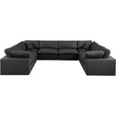  Manufacturer Color_Black -- Meridian Comfy Leather Look 8 pc Sectional IMAGE 4