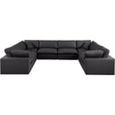 Meridian Comfy Black Vegan Leather Modular Sectional IMAGE 4