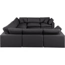 Manufacturer Color_Black -- Meridian Comfy Leather Look 8 pc Sectional IMAGE 5