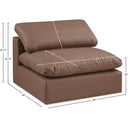  Manufacturer Color_Brown -- Comfy Brown Vegan Leather Upholstered Modular Armless Chair IMAGE 10