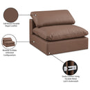  Manufacturer Color_Brown -- Comfy Brown Vegan Leather Upholstered Modular Armless Chair IMAGE 11