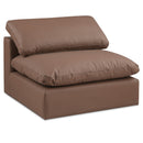  Manufacturer Color_Brown -- Comfy Brown Vegan Leather Upholstered Modular Armless Chair IMAGE 1