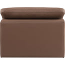  Manufacturer Color_Brown -- Comfy Brown Vegan Leather Upholstered Modular Armless Chair IMAGE 3