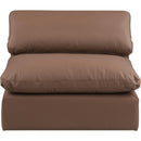  Manufacturer Color_Brown -- Comfy Brown Vegan Leather Upholstered Modular Armless Chair IMAGE 4