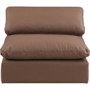 Meridian Comfy Brown Vegan Leather Modular Armless Chair IMAGE 4