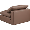  Manufacturer Color_Brown -- Comfy Brown Vegan Leather Upholstered Modular Armless Chair IMAGE 5