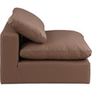  Manufacturer Color_Brown -- Comfy Brown Vegan Leather Upholstered Modular Armless Chair IMAGE 6