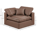  Manufacturer Color_Brown -- Comfy Brown Vegan Leather Upholstered Modular Corner Chair IMAGE 11