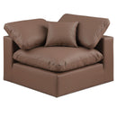  Manufacturer Color_Brown -- Comfy Brown Vegan Leather Upholstered Modular Corner Chair IMAGE 1