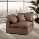  Manufacturer Color_Brown -- Comfy Brown Vegan Leather Upholstered Modular Corner Chair IMAGE 2