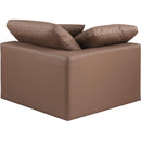  Manufacturer Color_Brown -- Comfy Brown Vegan Leather Upholstered Modular Corner Chair IMAGE 3