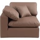 Meridian Comfy Brown Vegan Leather Modular Corner Chair IMAGE 4