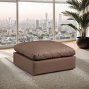  Manufacturer Color_Brown -- Comfy Brown Vegan Leather Upholstered Modular Ottoman IMAGE 2