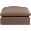  Manufacturer Color_Brown -- Comfy Brown Vegan Leather Upholstered Modular Ottoman IMAGE 3