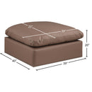  Manufacturer Color_Brown -- Comfy Brown Vegan Leather Upholstered Modular Ottoman IMAGE 5