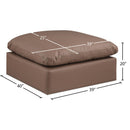 Meridian Comfy Brown Vegan Leather Modular Ottoman IMAGE 5