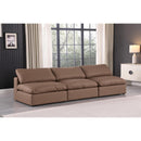  Manufacturer Color_Brown -- Comfy 117" Brown Vegan Leather Upholstered 3 pc Armless Modular Sofa IMAGE 2