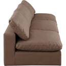  Manufacturer Color_Brown -- Comfy 117" Brown Vegan Leather Upholstered 3 pc Armless Modular Sofa IMAGE 5