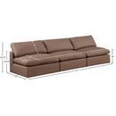  Manufacturer Color_Brown -- Comfy 117" Brown Vegan Leather Upholstered 3 pc Armless Modular Sofa IMAGE 9