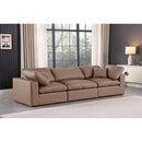  Manufacturer Color_Brown -- Comfy 119" Brown Vegan Leather Upholstered 3 pc Modular Sofa IMAGE 2