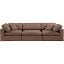 Meridian Comfy Brown Vegan Leather Modular Sofa IMAGE 4