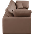  Manufacturer Color_Brown -- Comfy 119" Brown Vegan Leather Upholstered 3 pc Modular Sofa IMAGE 5