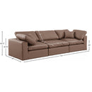  Manufacturer Color_Brown -- Comfy 119" Brown Vegan Leather Upholstered 3 pc Modular Sofa IMAGE 9