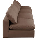  Manufacturer Color_Brown -- Comfy 156" Brown Vegan Leather Upholstered 4 pc Armless Modular Sofa IMAGE 5
